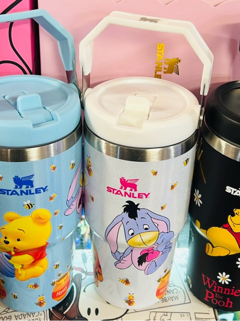 Stanley white and pink Eeyore Kids Tumbler with Handle